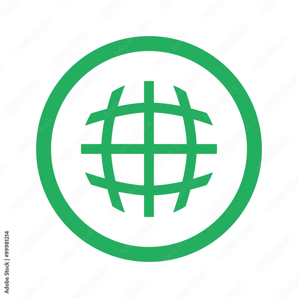Flat green International icon and green circle Flat green International icon and green circle