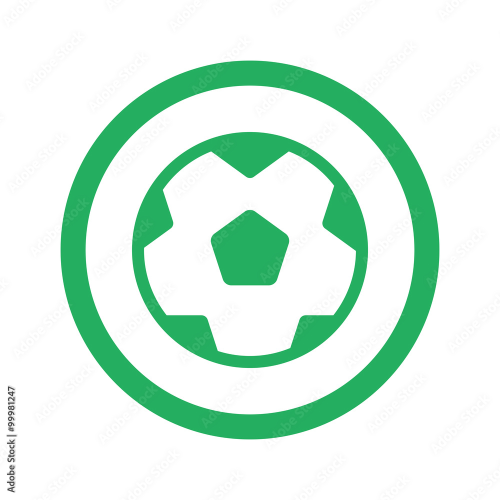 Flat green Soccer Ball icon and green circle Flat green Soccer Ball icon and green circle