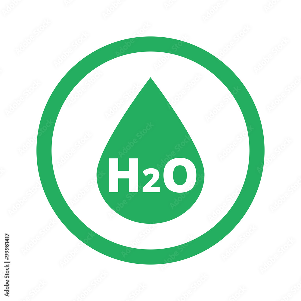 Flat green Water icon and green circle Flat green Water icon and green circle