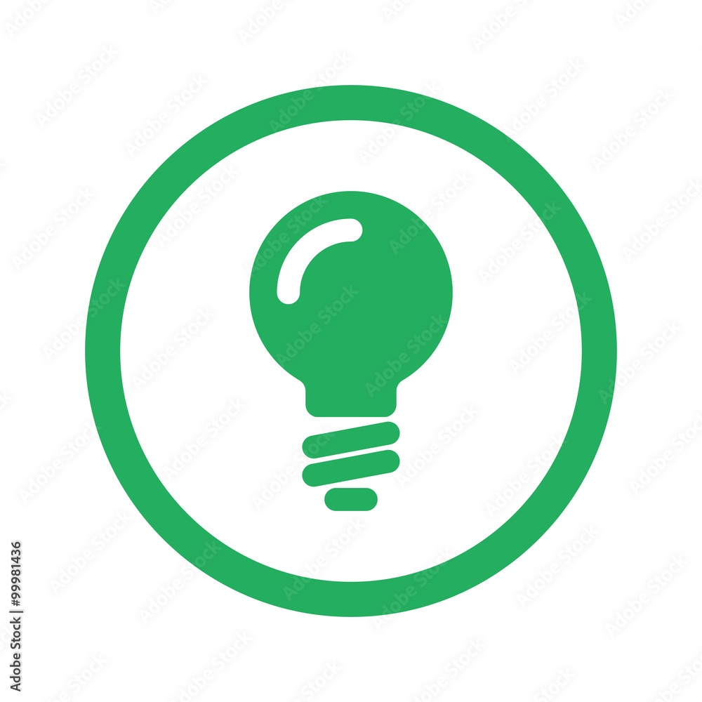 Flat green Light Bulb icon and green circle Flat green Light Bulb icon and green circle