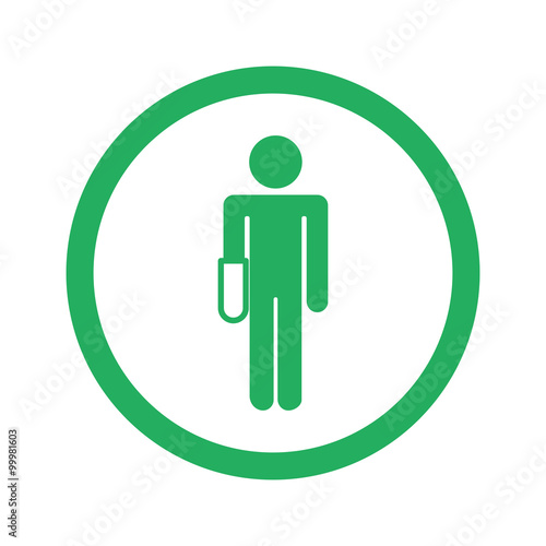Flat green Hand icon and green circle