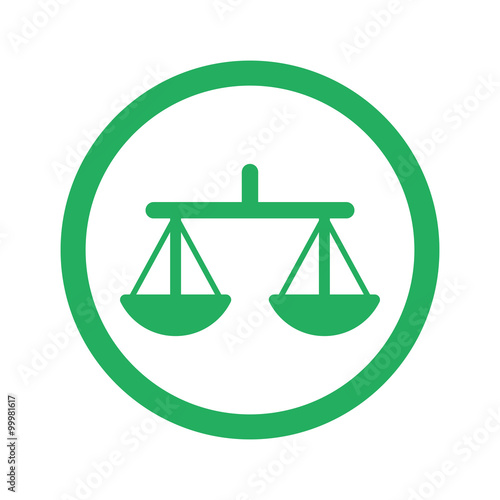 Flat green Balance icon and green circle
