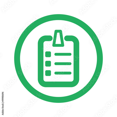 Flat green Checklist icon and green circle