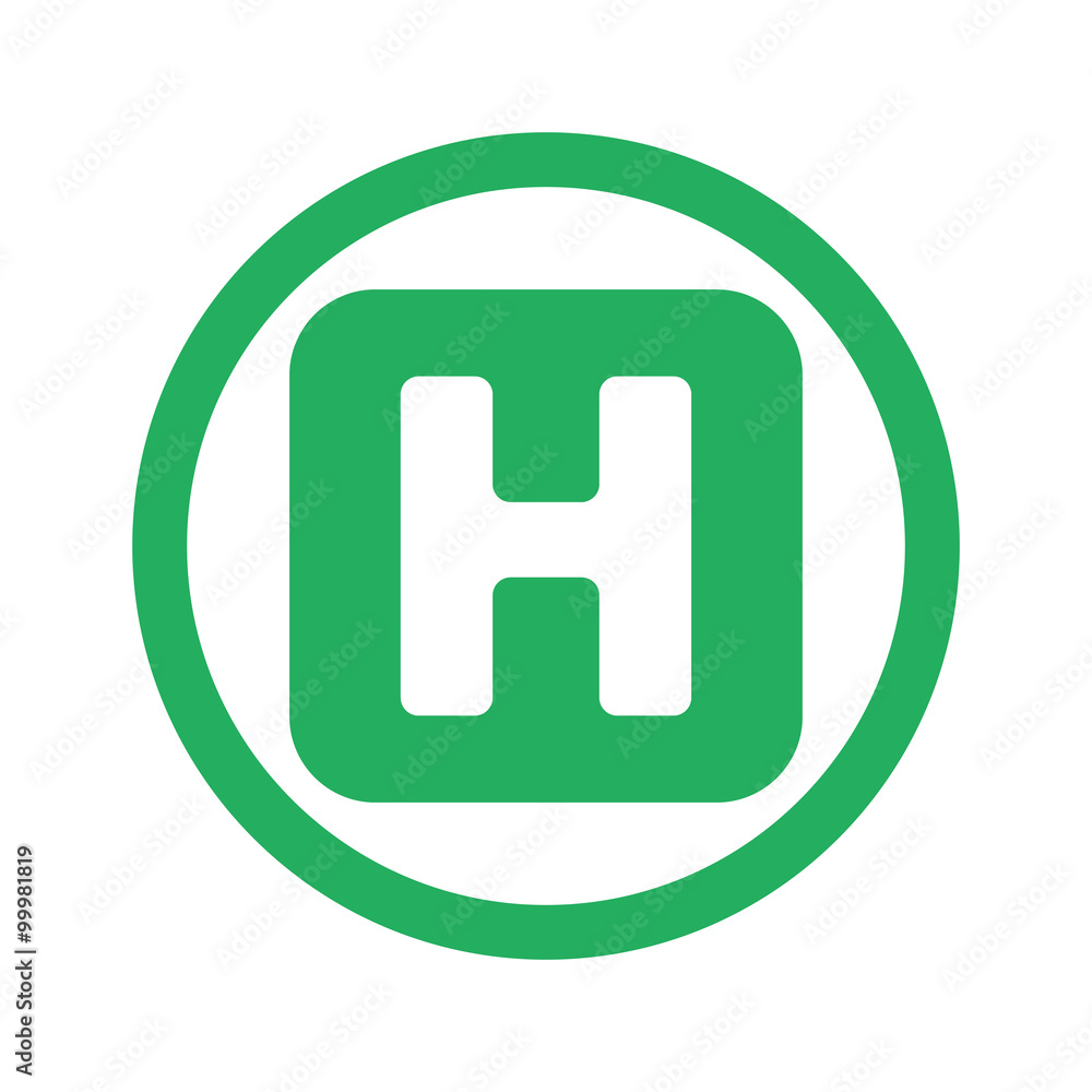 Flat green Helicopter Platform icon and green circle Flat green Helicopter Platform icon and green circle