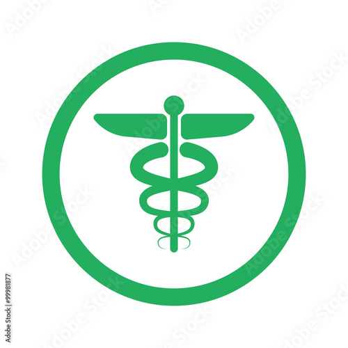 Flat green Medical Symbol icon and green circle