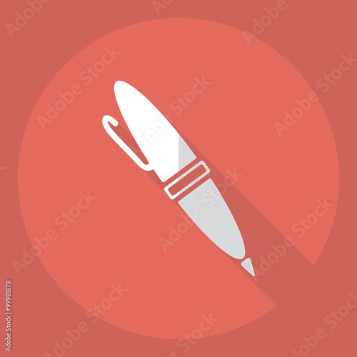 Flat modern design with shadow  Icon pen