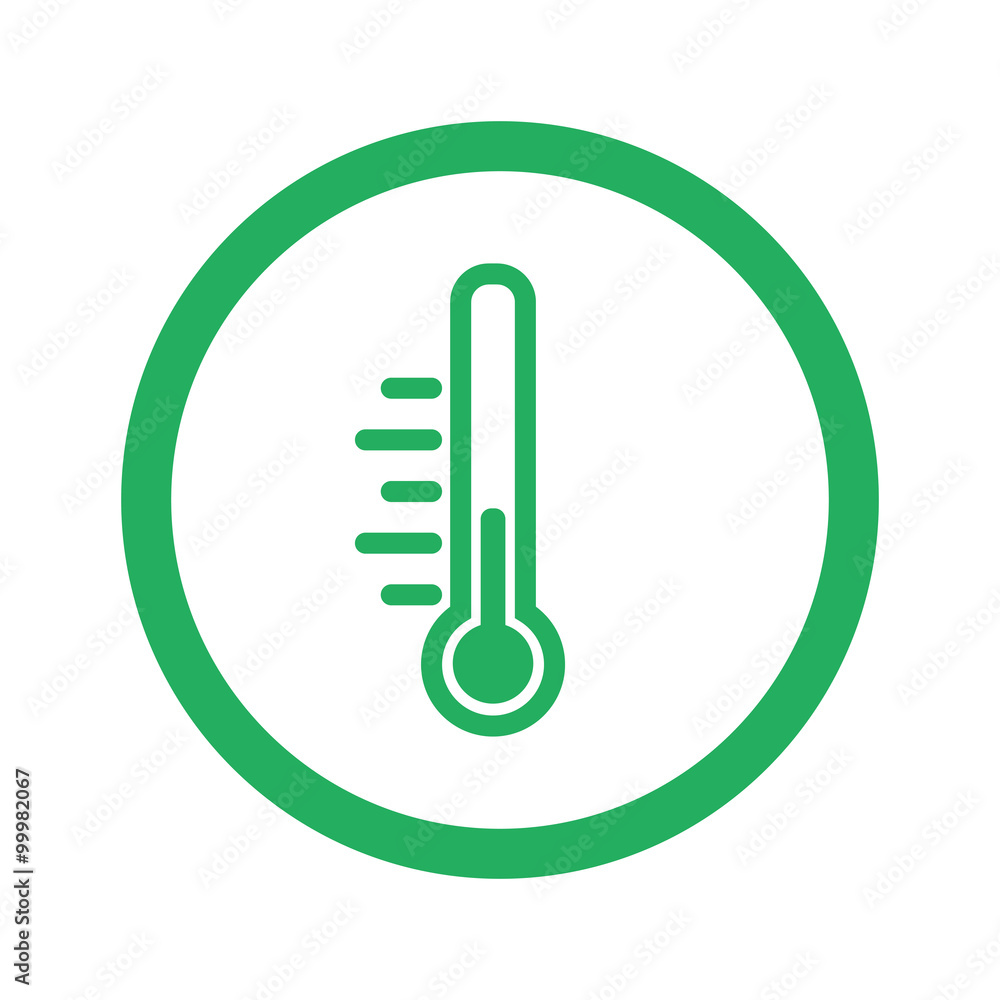 Flat green Temperature icon and green circle Flat green Temperature icon and green circle