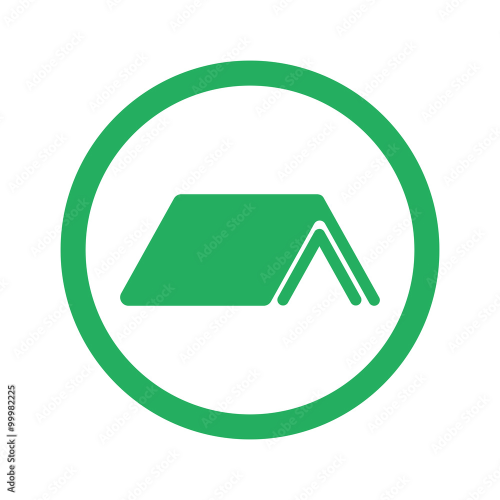 Flat green Roof icon and green circle Stock Vector | Adobe Stock