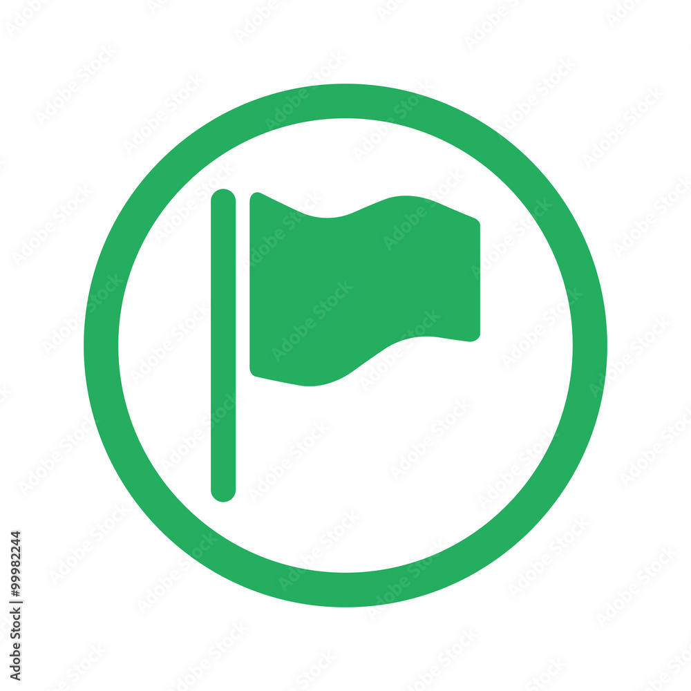 Flat green Flag icon and green circle Flat green Flag icon and green circle
