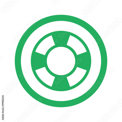 Flat green Life Buoy icon and green circle