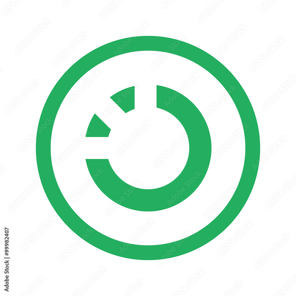 Flat green Loading icon and green circle
