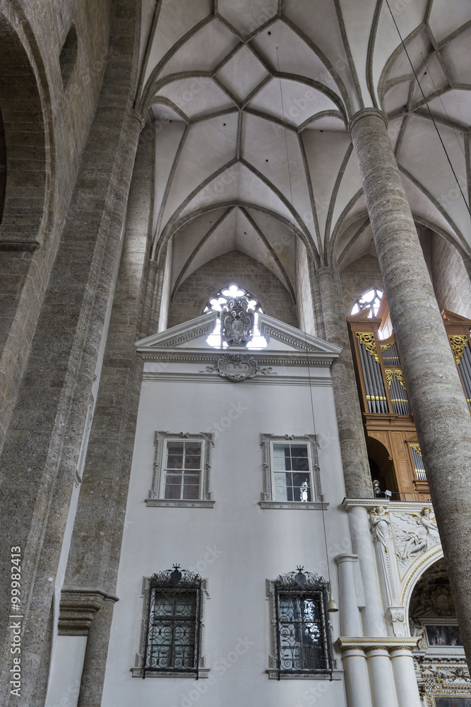 Franciscan Church interior in Salzburg, Austria