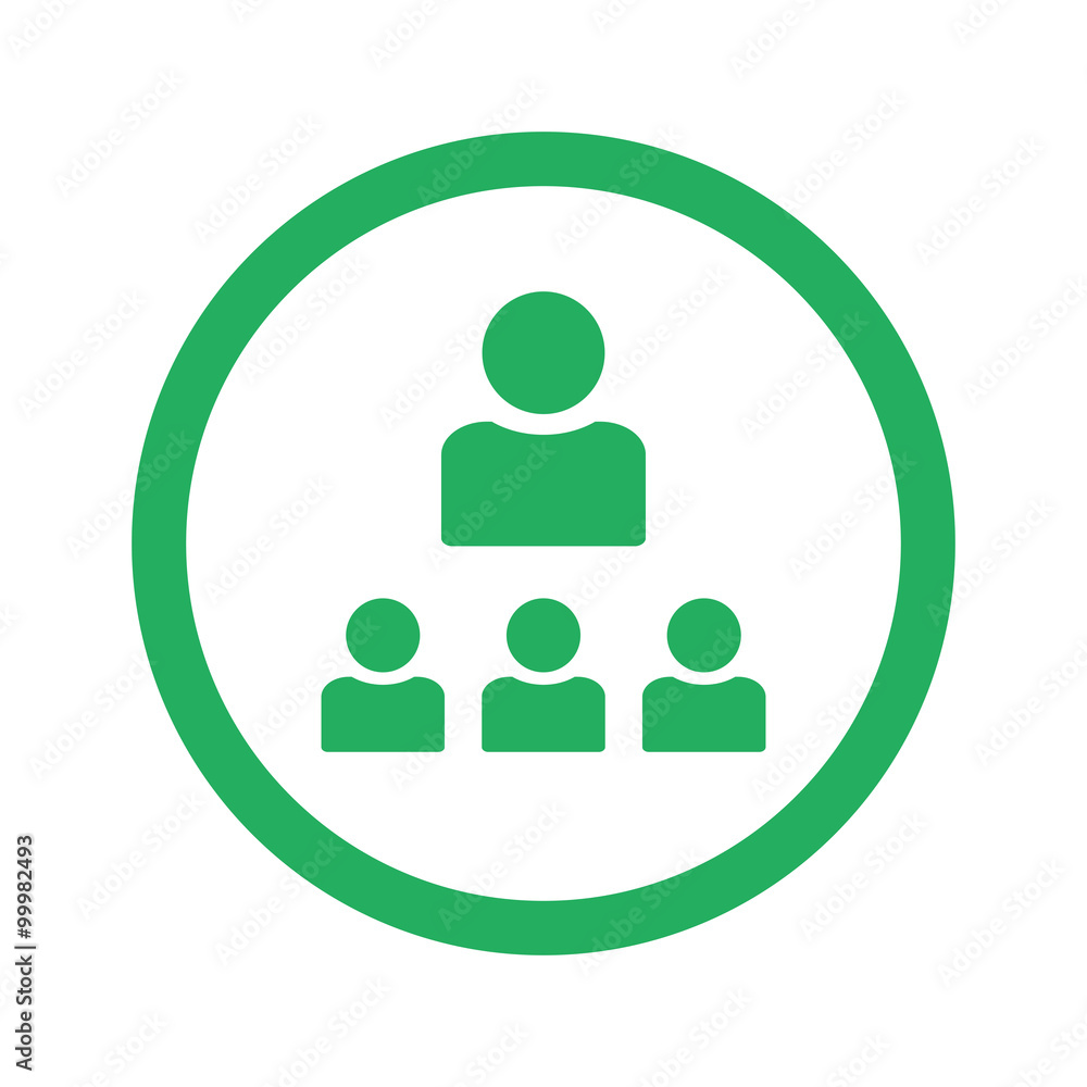 Flat green Organization icon and green circle Flat green Organization icon and green circle