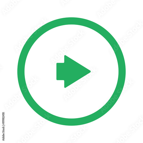 Flat green Arrow Right icon and green circle
