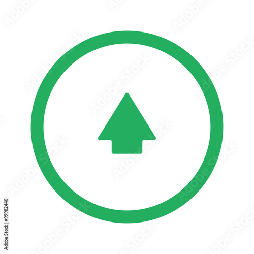Flat green Arrow Up icon and green circle