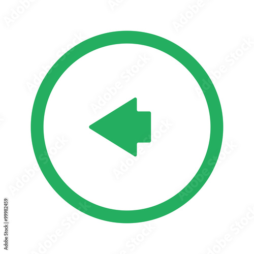 Flat green Arrow Left icon and green circle