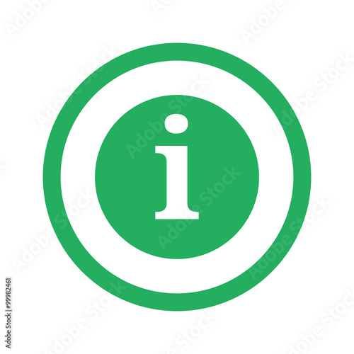 Flat green Information icon and green circle