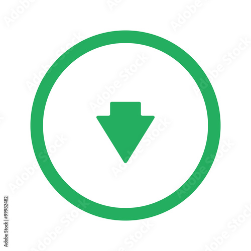 Free Download Flat green Arrow Down icon and green circle - GFXLoad