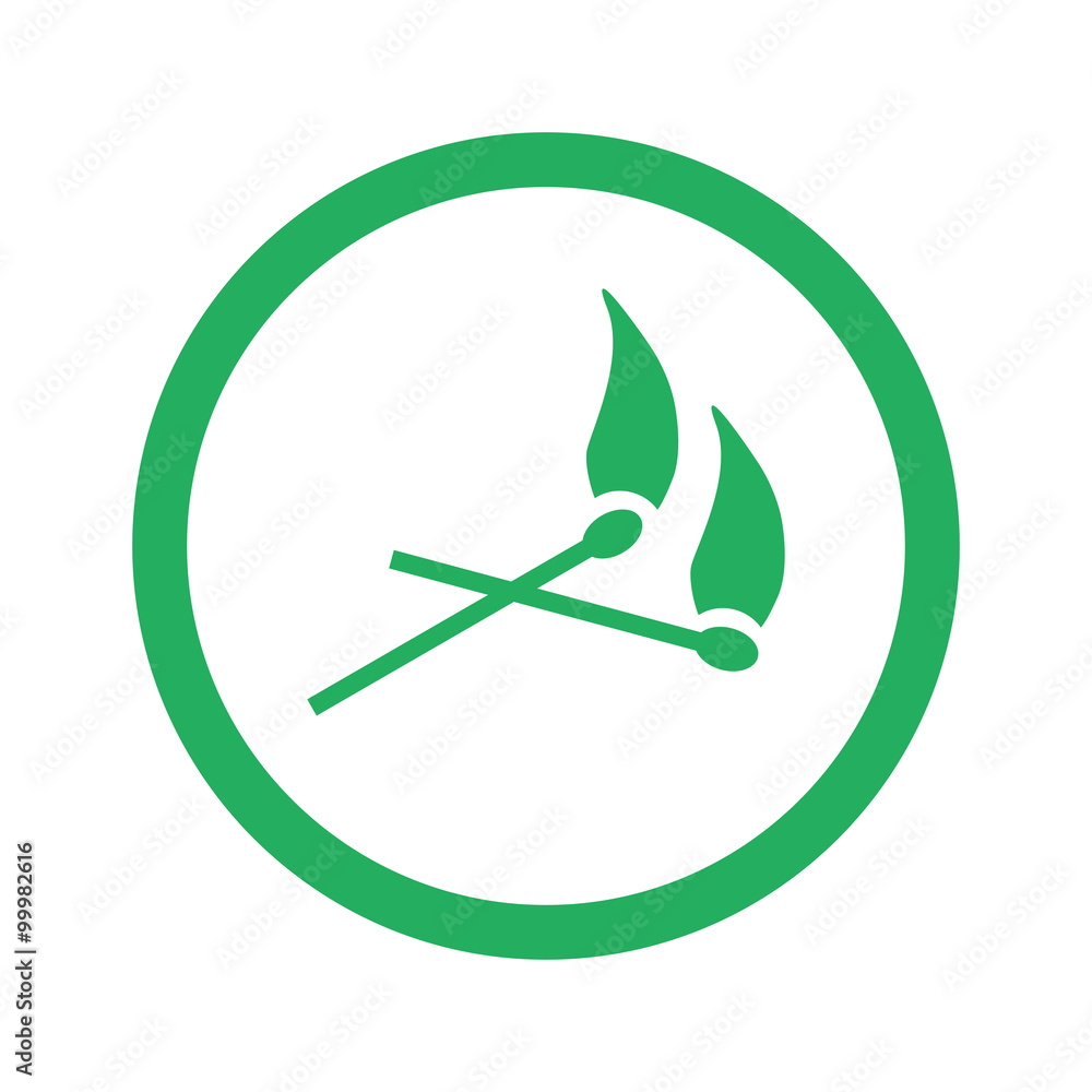 Flat green Matches icon and green circle Flat green Matches icon and green circle