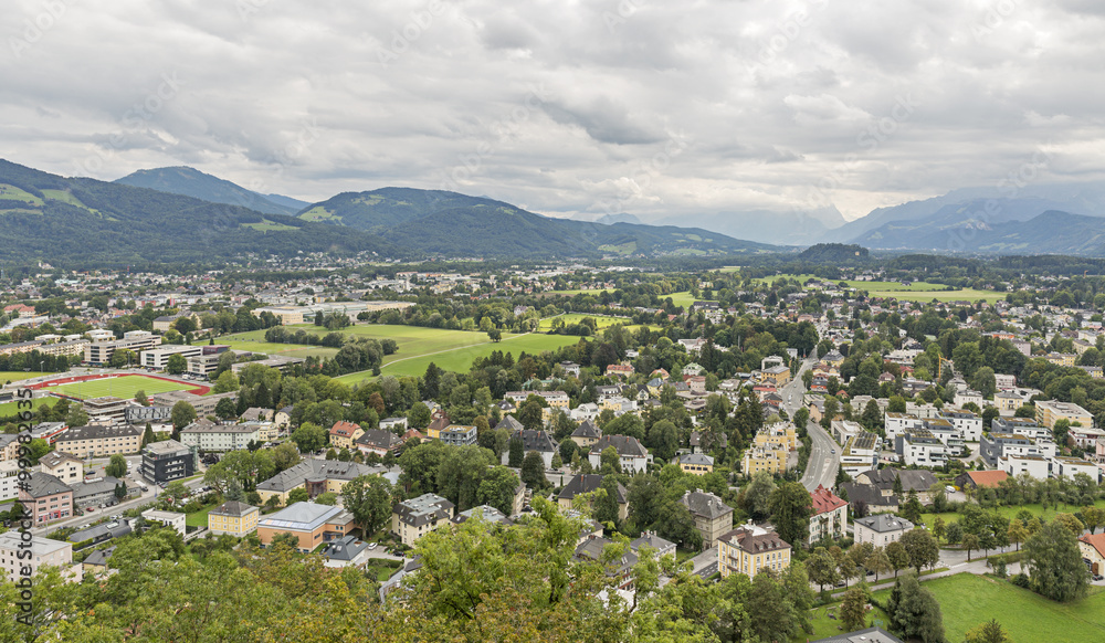 Salzburg suburb cityscape