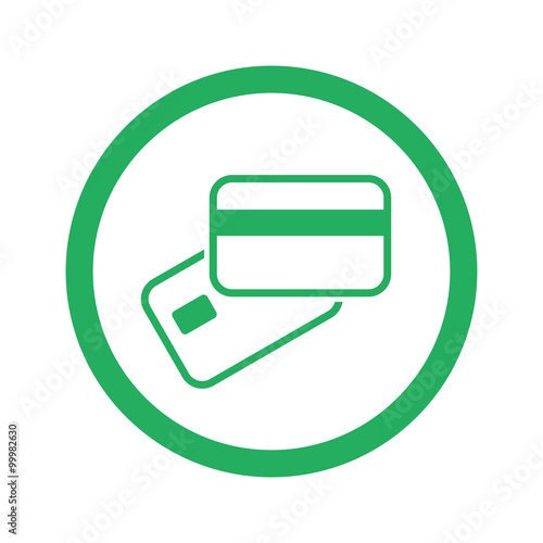 Flat green Credit Card Payment icon and green circle
