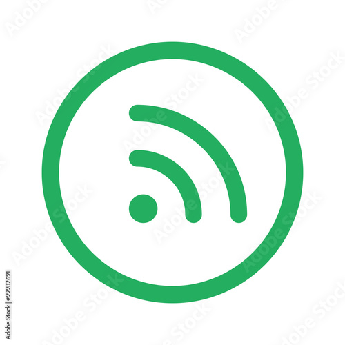 Flat green Rss icon and green circle