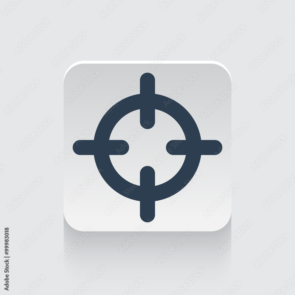 Flat black Scope icon on rounded square web button Flat black Scope icon on rounded square web button
