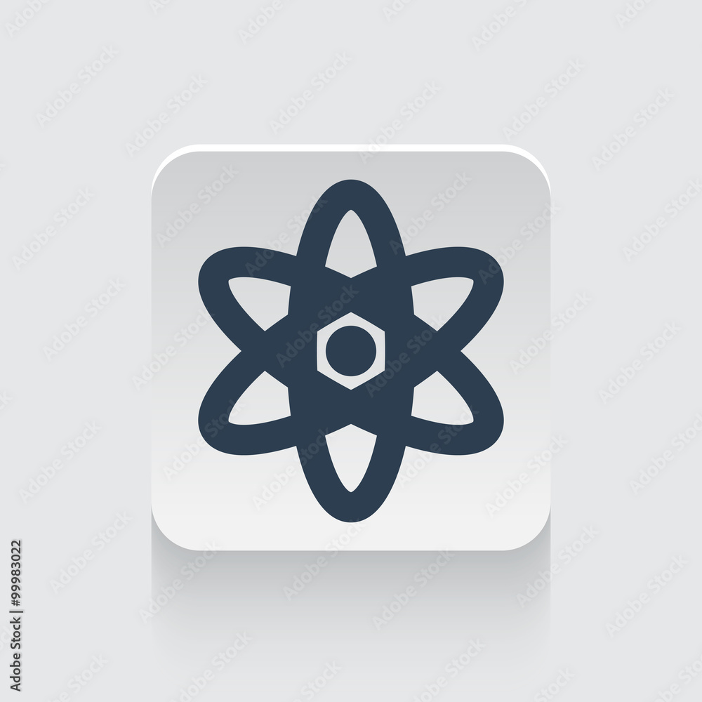Flat black Nuclear icon on rounded square web button Flat black Nuclear icon on rounded square web button
