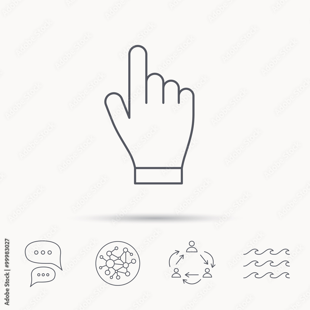 Obraz premium Click hand icon. Press or push pointer sign.