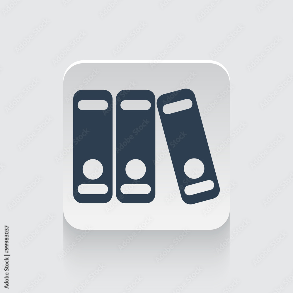 Flat black Binders icon on rounded square web button Flat black Binders icon on rounded square web button