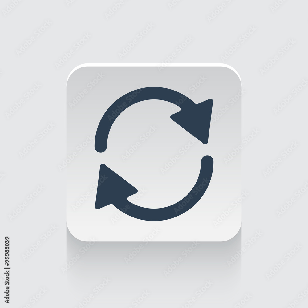 Flat black Refresh icon on rounded square web button Flat black Refresh icon on rounded square web button
