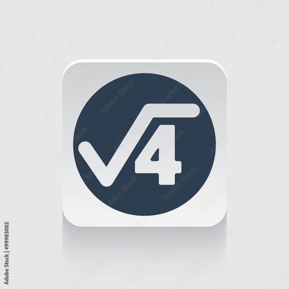 Flat black Square Root icon on rounded square web button Stock Vector ...