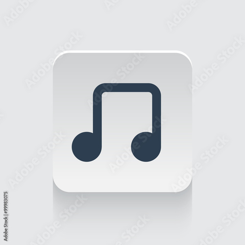 Flat black Notes icon on rounded square web button