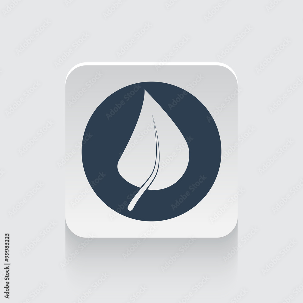 Flat black Herbs icon on rounded square web button Flat black Herbs icon on rounded square web button