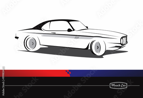 Muscle Car vector logo design