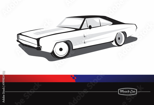 Muscle Car vector logo design