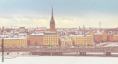 Stockholm old town colorful...
