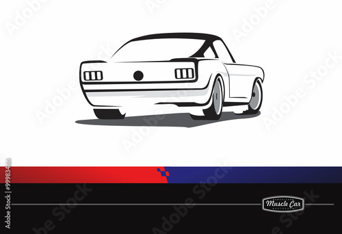 Muscle Car vector logo design