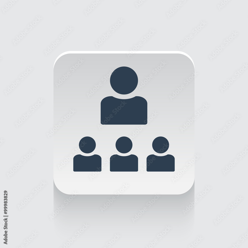 Flat black Organization icon on rounded square web button Flat black Organization icon on rounded square web button