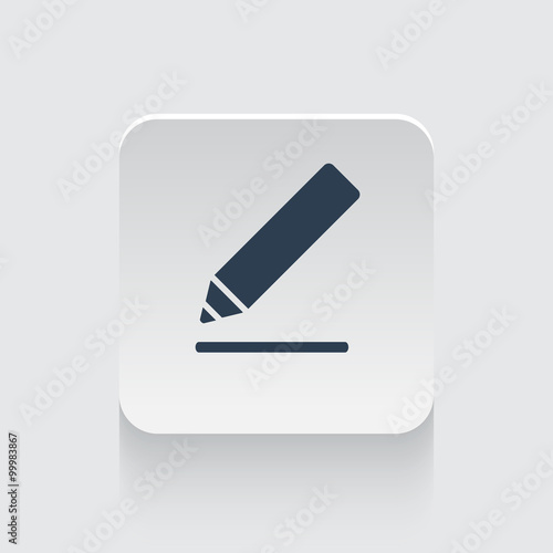 Flat black Sign Here icon on rounded square web button