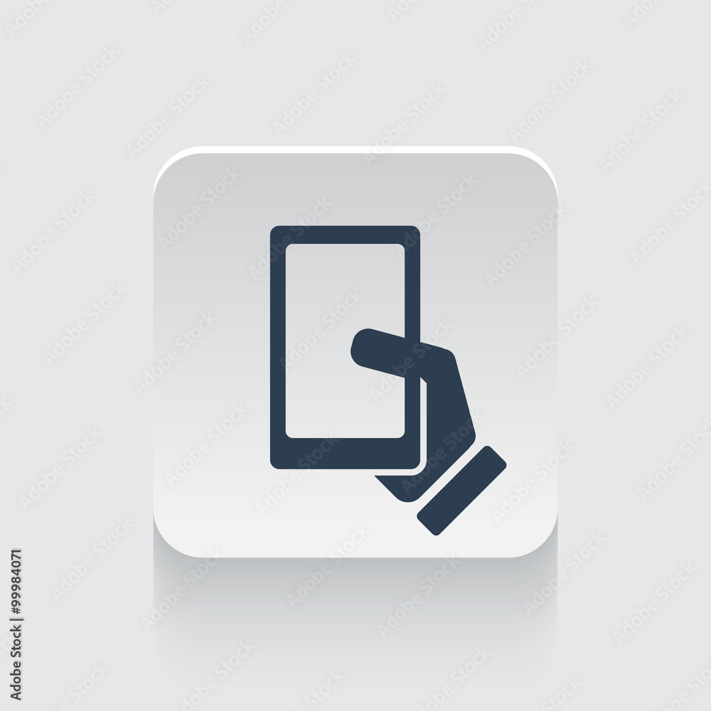 Flat black Smartphone icon on rounded square web button Flat black Smartphone icon on rounded square web button