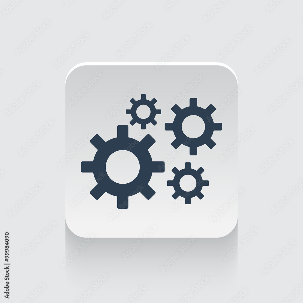 Flat black Process icon on rounded square web button Flat black Process icon on rounded square web button