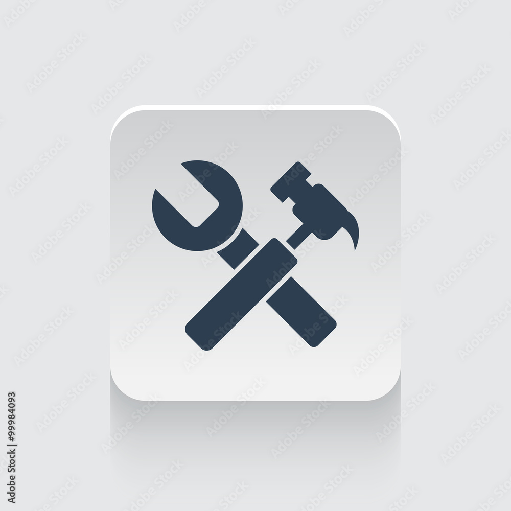 Flat black Service icon on rounded square web button Flat black Service icon on rounded square web button