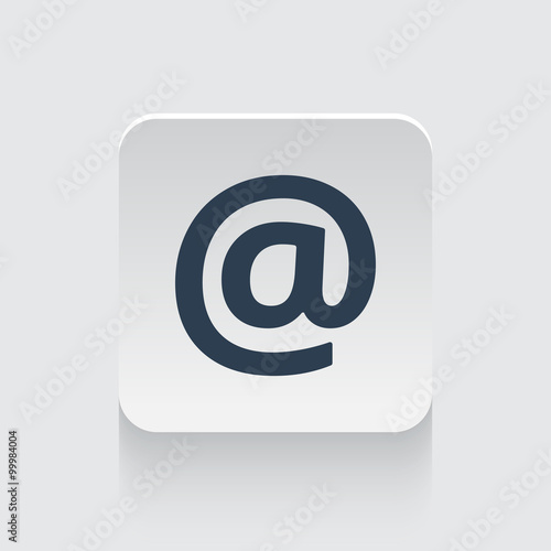 Flat black E-Mail icon on rounded square web button