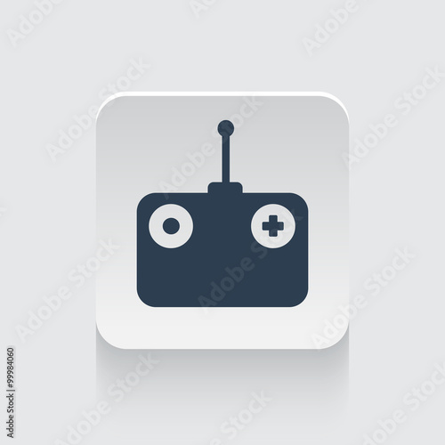 Flat black Radio Control icon on rounded square web button