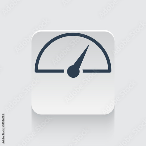 Flat black Speed Meter icon on rounded square web button