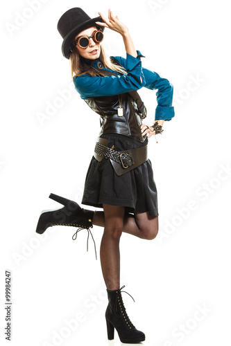 Cool girl in steampunk style.