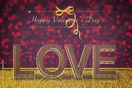 Love word on red bokeh retr...