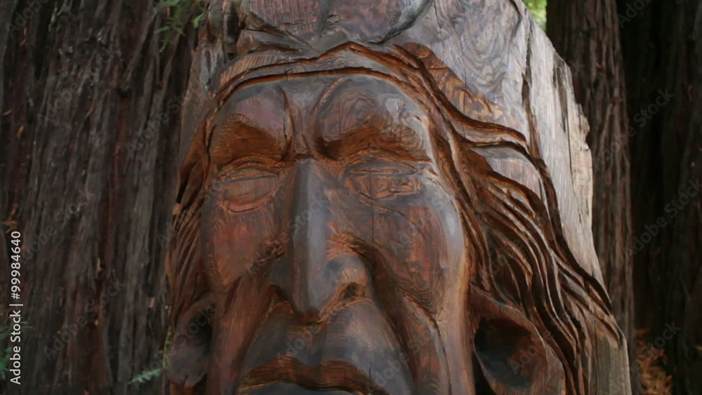 Carved Native American Statue (Vertical Shot) Carved Native American Statue (Vertical Shot)