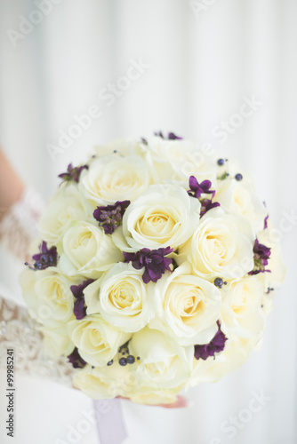 Beautiful bouquet of bright. Wedding bouquet. Soft focus.